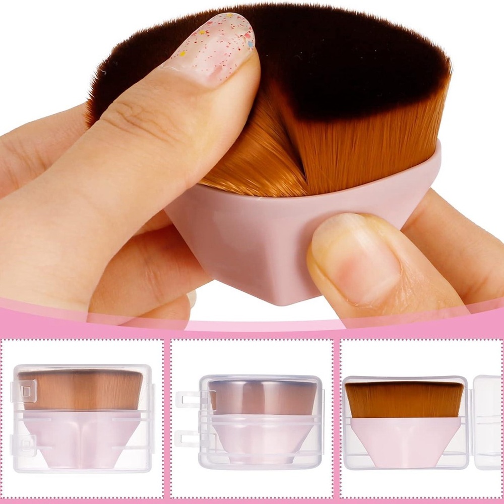 NEW - Flawless Finish Hexagon Foundation Brush & Case Ultra Soft Dense Bristles
